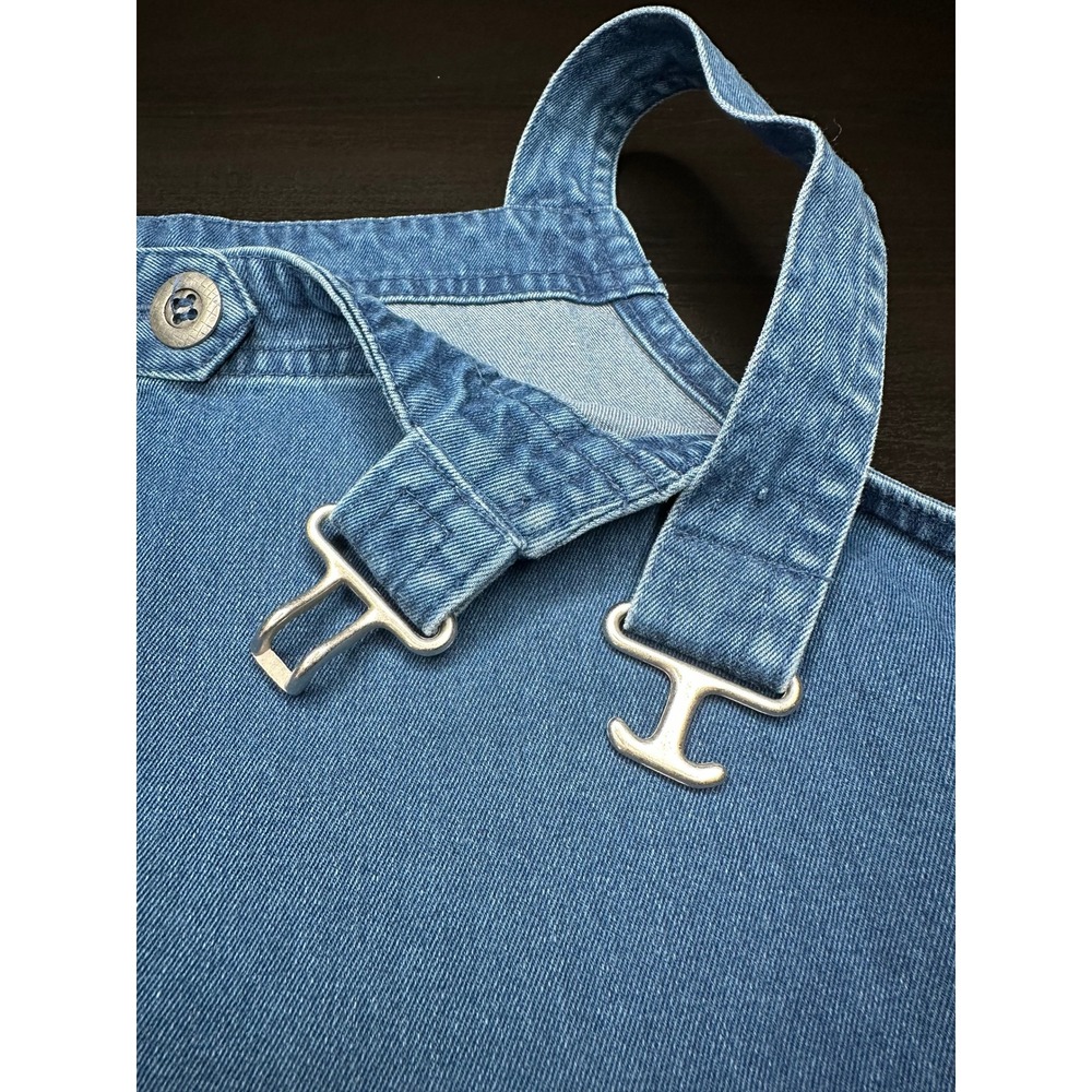 Vintage Denim Overall Pinafore Dress Women XL Maxi Blue Cotton Lyocell - Picture 6 of 11